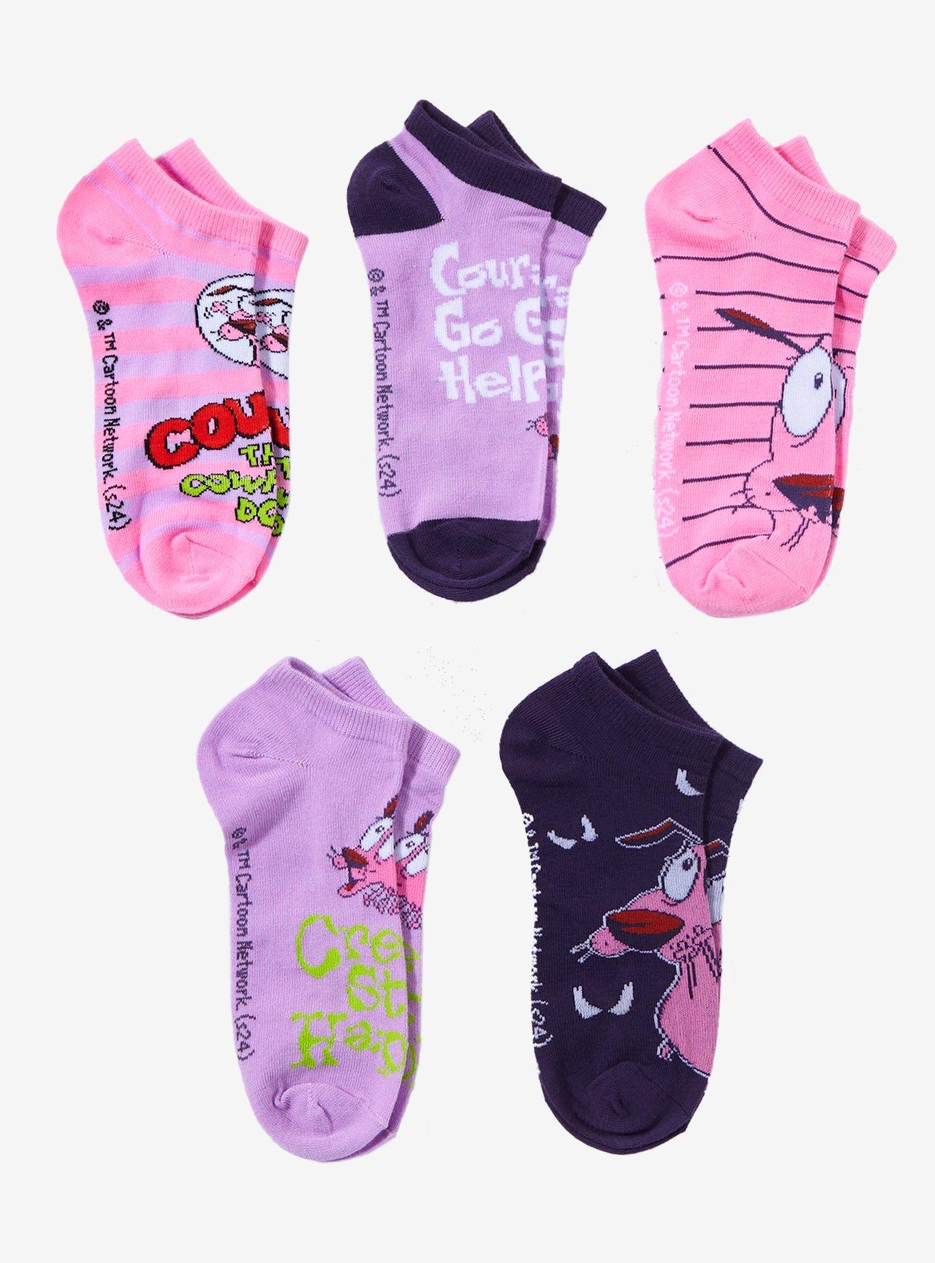 Courage The Cowardly Dog No-Show Socks 5 Pair, , hi-res