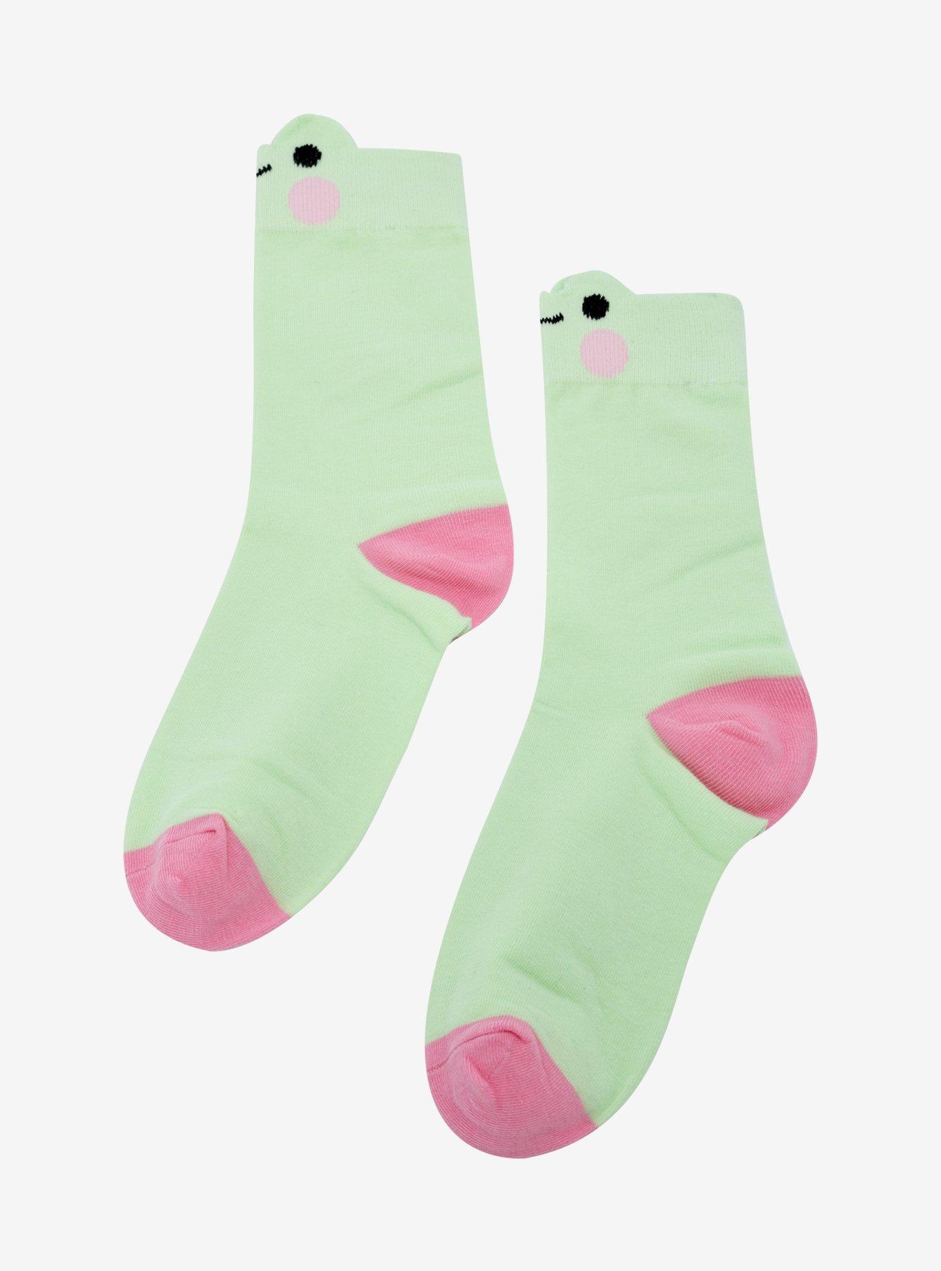 Frog Chibi Figural Crew Socks, , hi-res