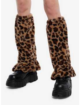 Leopard Oversized Leg Warmers, , hi-res