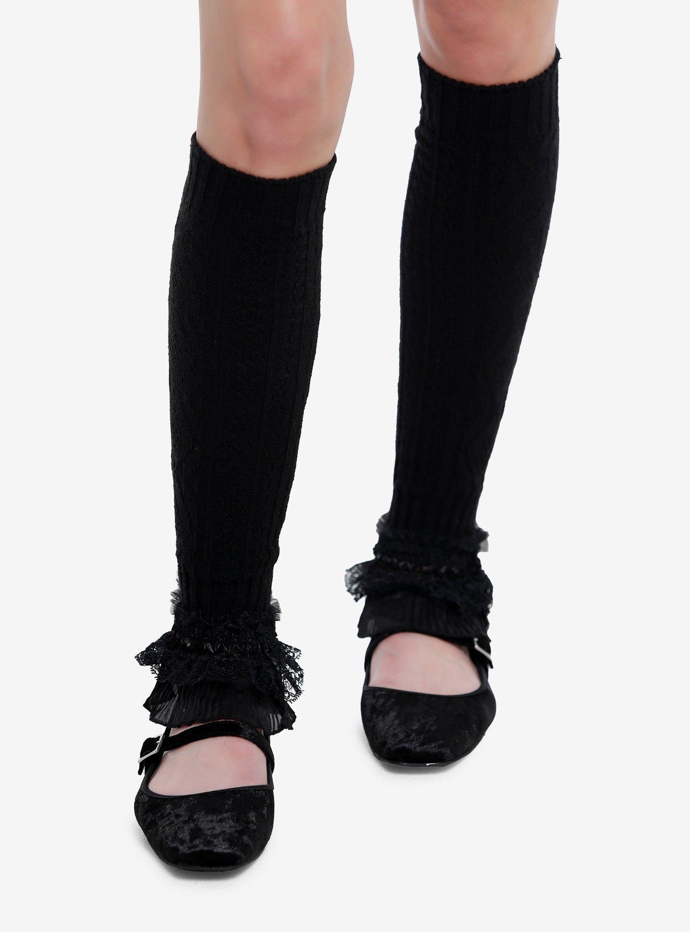 Black Ruffle Leg Warmers