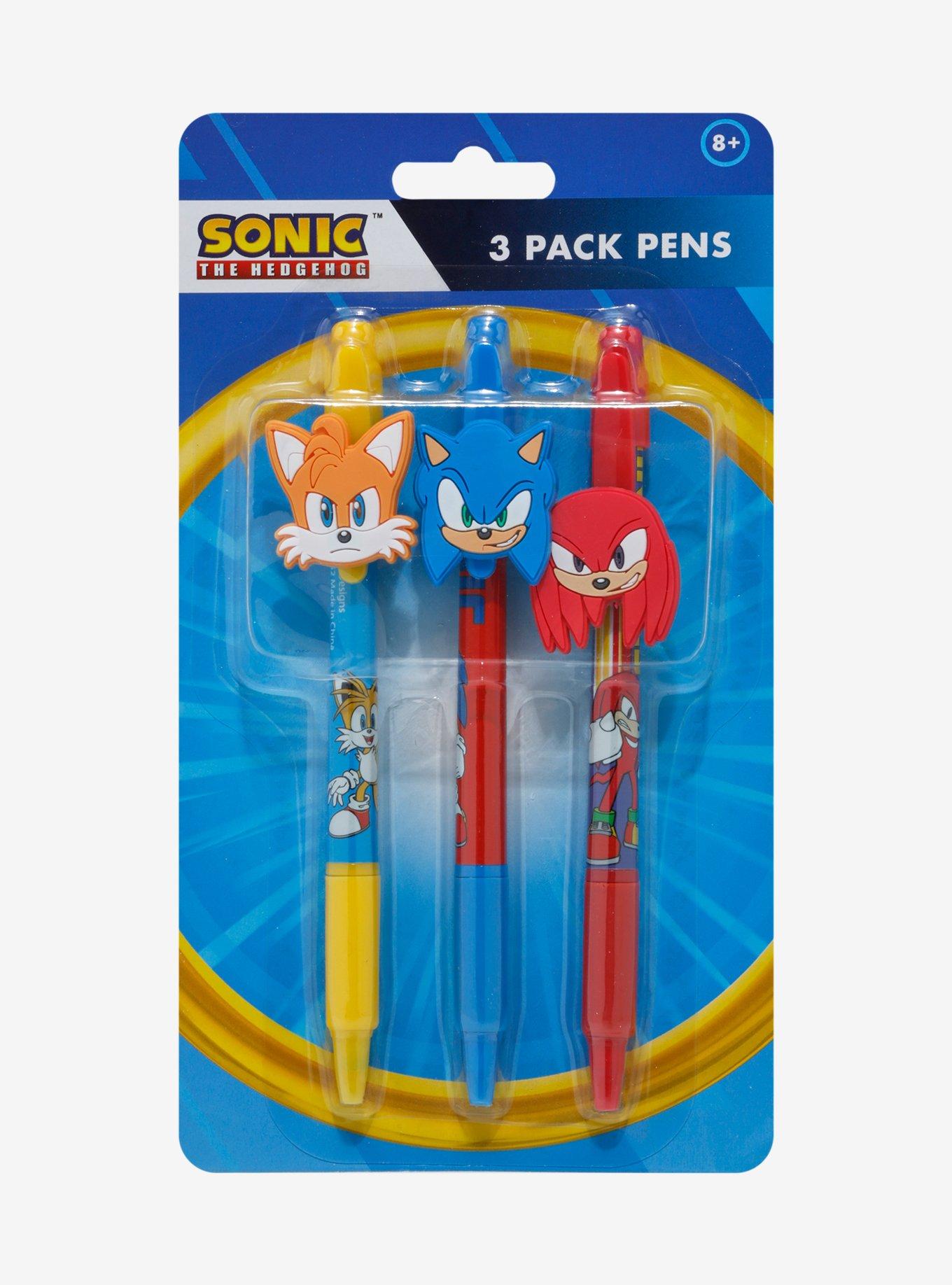 Sonic the Hedgehog Sonic, Tails, and Knuckles Figural Pen Set