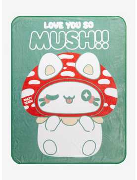 Aurora Tasty Peach Meowchi Mushroom Cat Fleece Throw - BoxLunch Exclusive, , hi-res