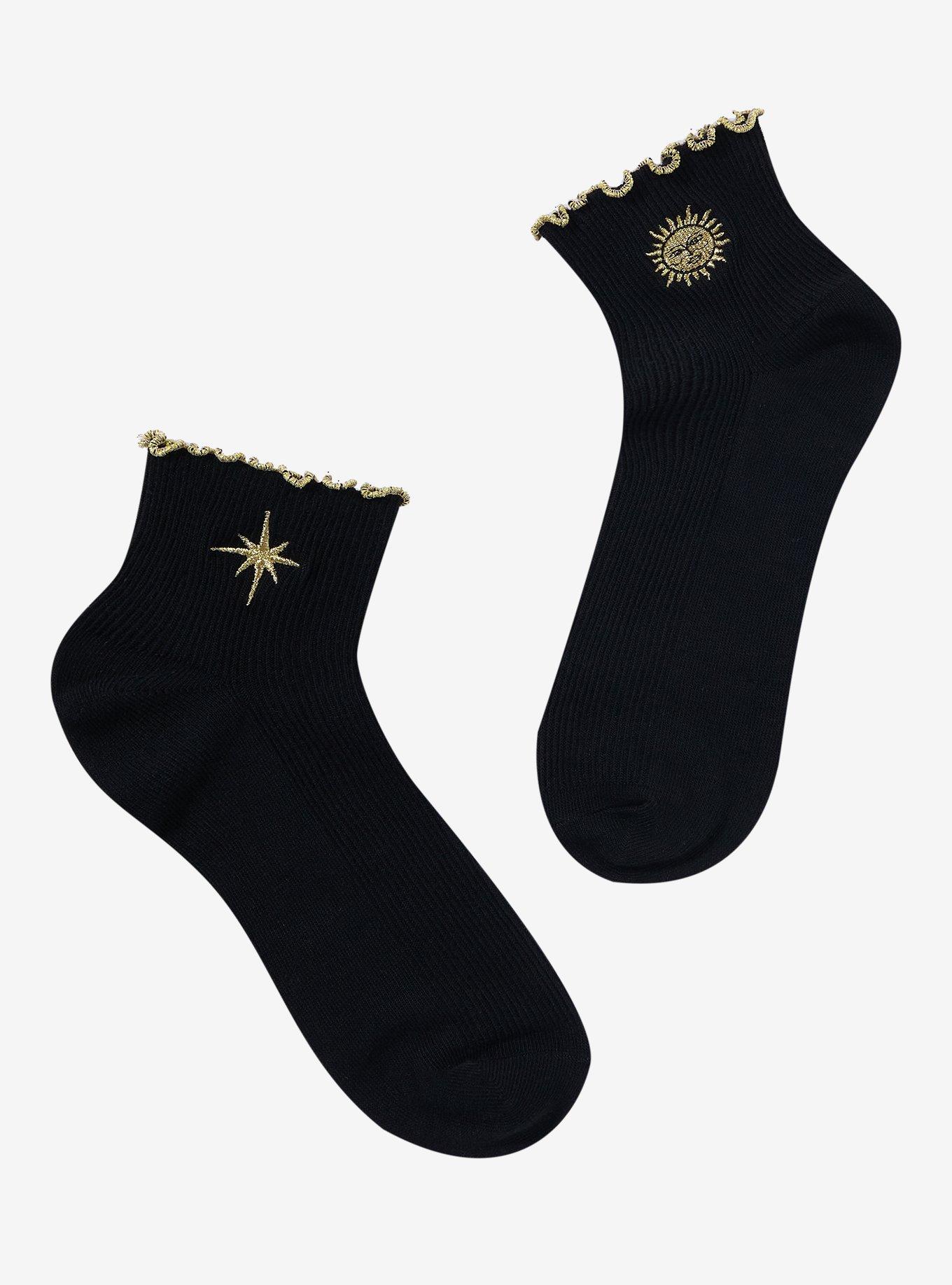 Celestial Lettuce Edge Ankle Socks, , hi-res