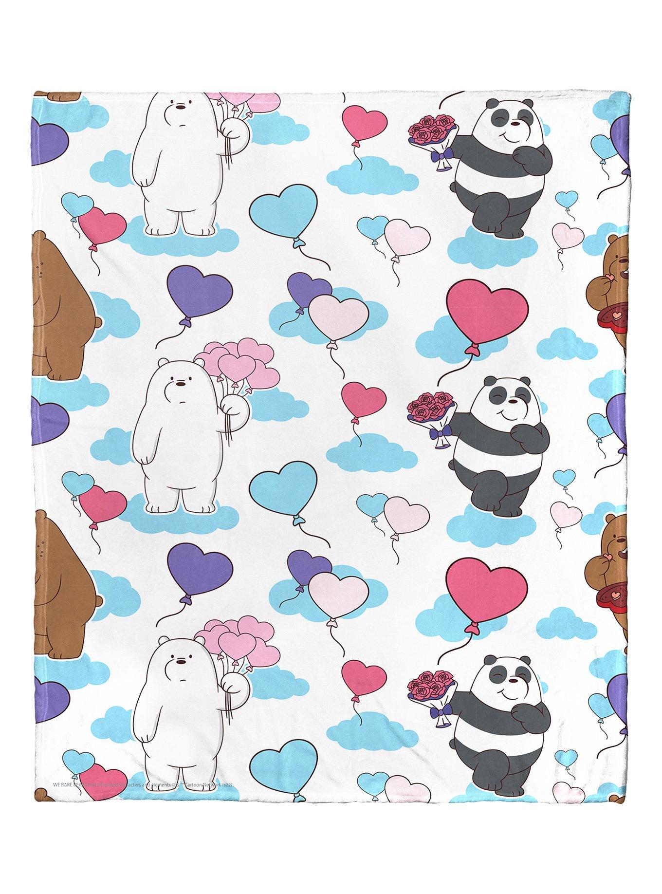 We Bare Bears Bears And Balloons Silk Touch Throw, , hi-res