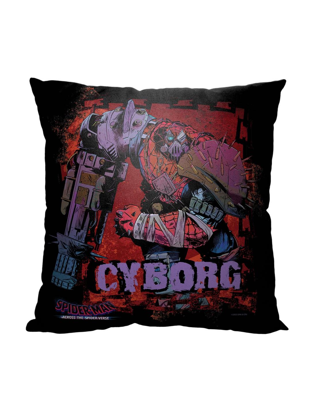 Marvel Spider-Man Across The Spiderverse Here Comes Cyborg Printed Throw Pillow, , hi-res