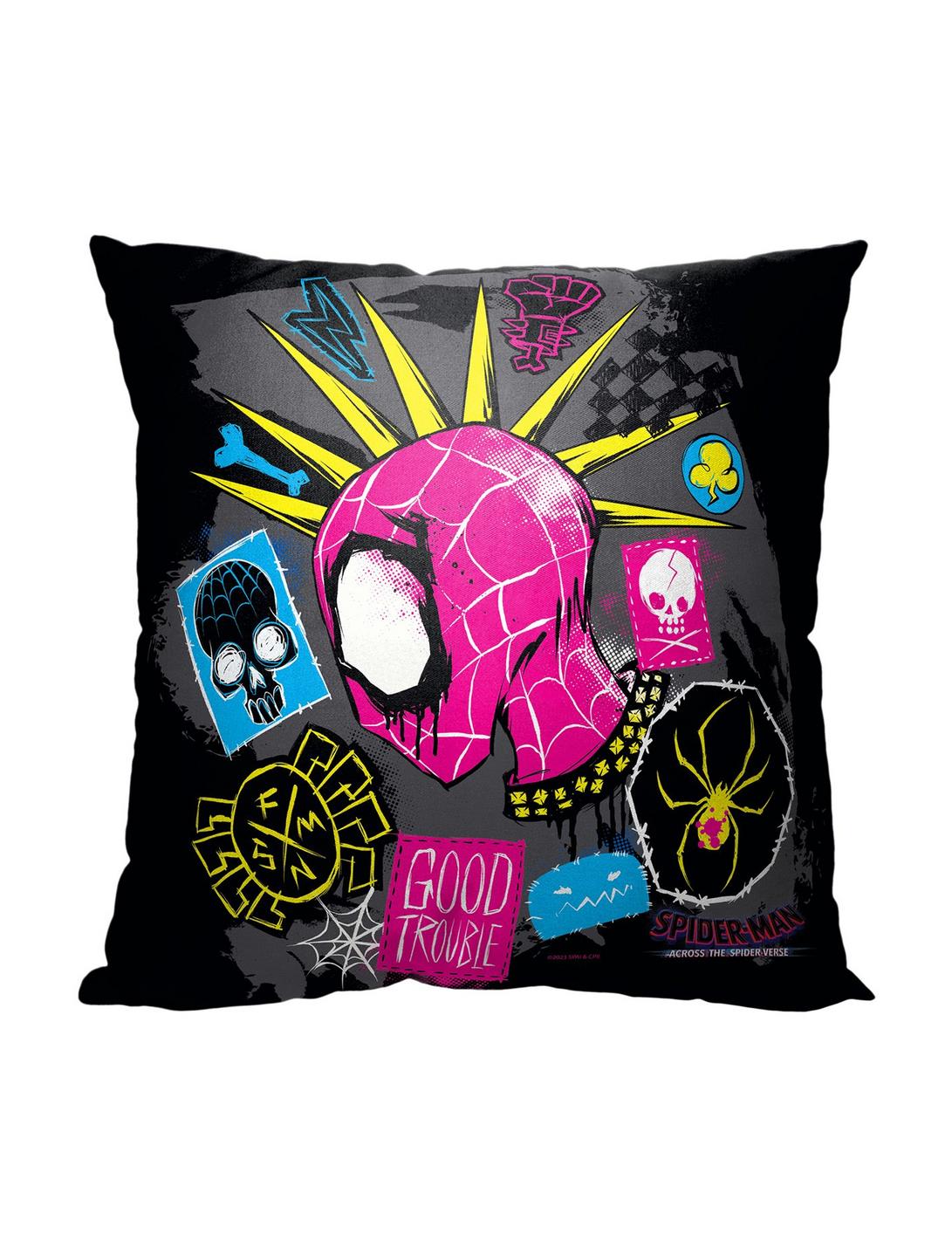 Marvel Spider-Man Across The Spiderverse Good Trouble Printed Throw Pillow, , hi-res
