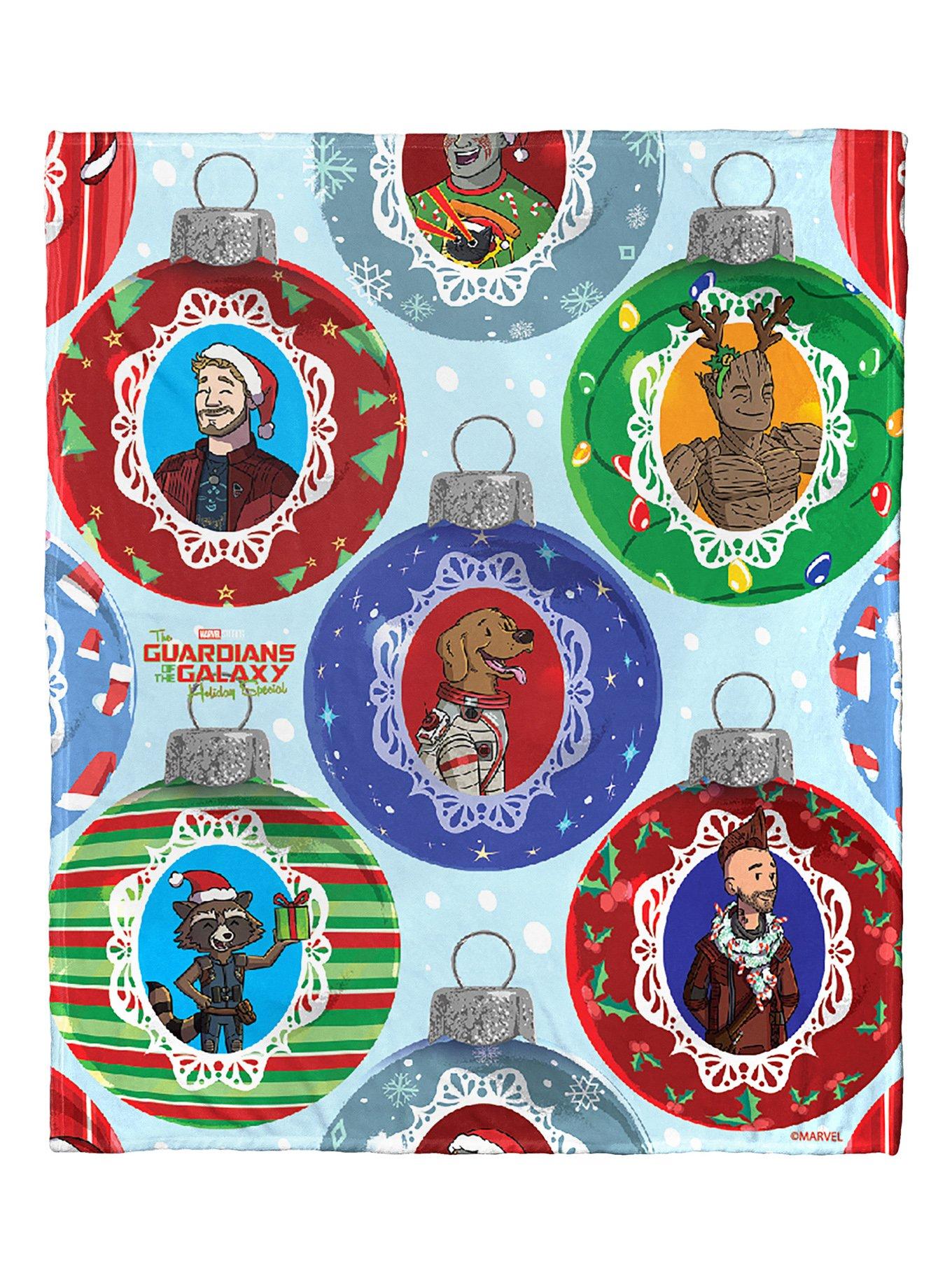 Marvel Guardians Of The Galaxy Holiday Special Ornaments Silk Touch Throw Blanket, , hi-res