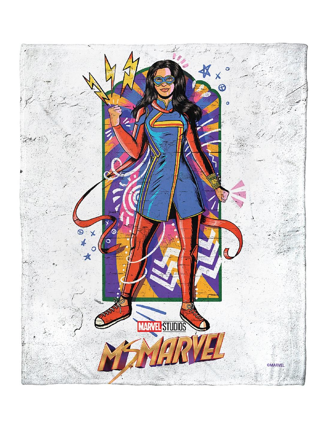 Marvel Ms Marvel Street Art Marvel Silk Touch Throw Blanket, , hi-res