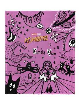 Marvel Ms Marvel Kamala's Doodles Silk Touch Throw Blanket, , hi-res