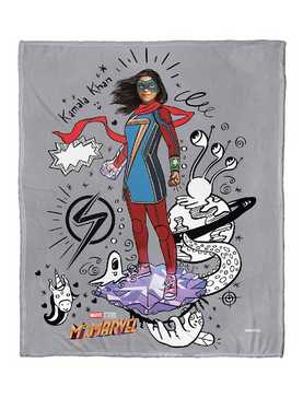 Marvel Ms Marvel Doodle World Silk Touch Throw Blanket, , hi-res