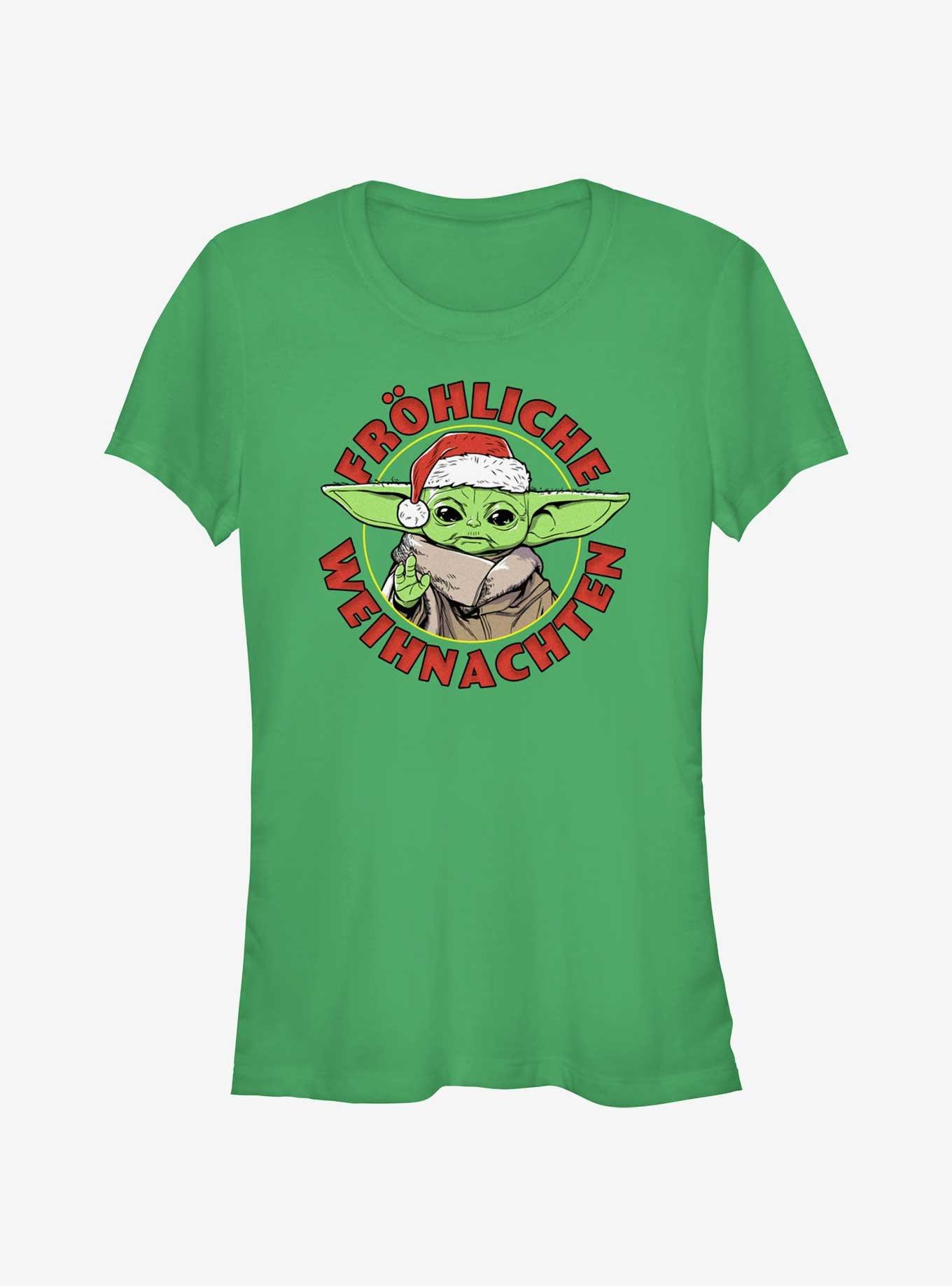 Star Wars The Mandalorian Grogu Merry Christmas In German Girls T-Shirt, KELLY, hi-res