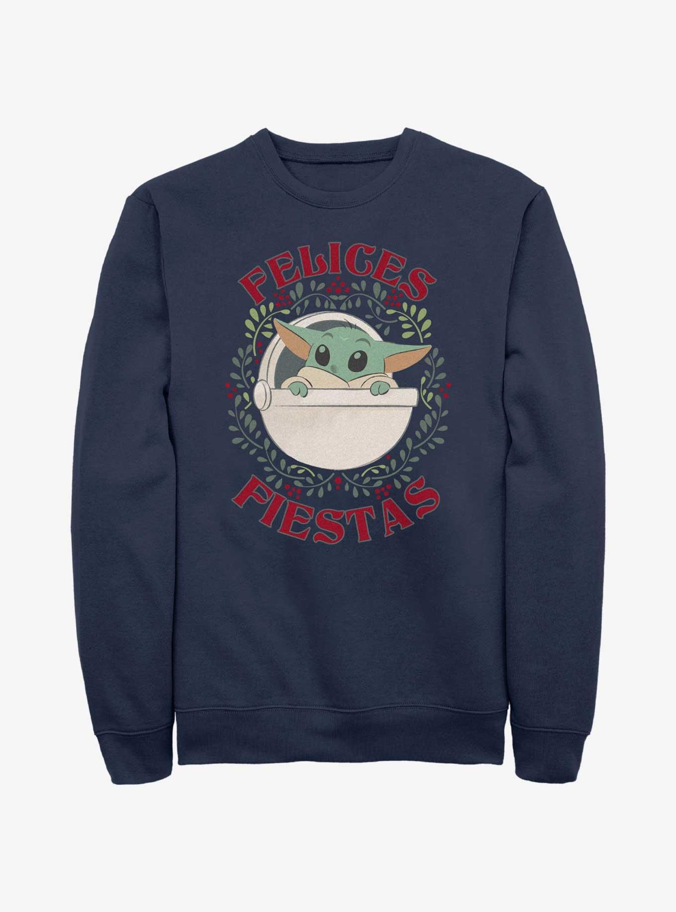 Star Wars The Mandalorian Grogu Wreath Happy Holidays In Spanish Sweatshirt