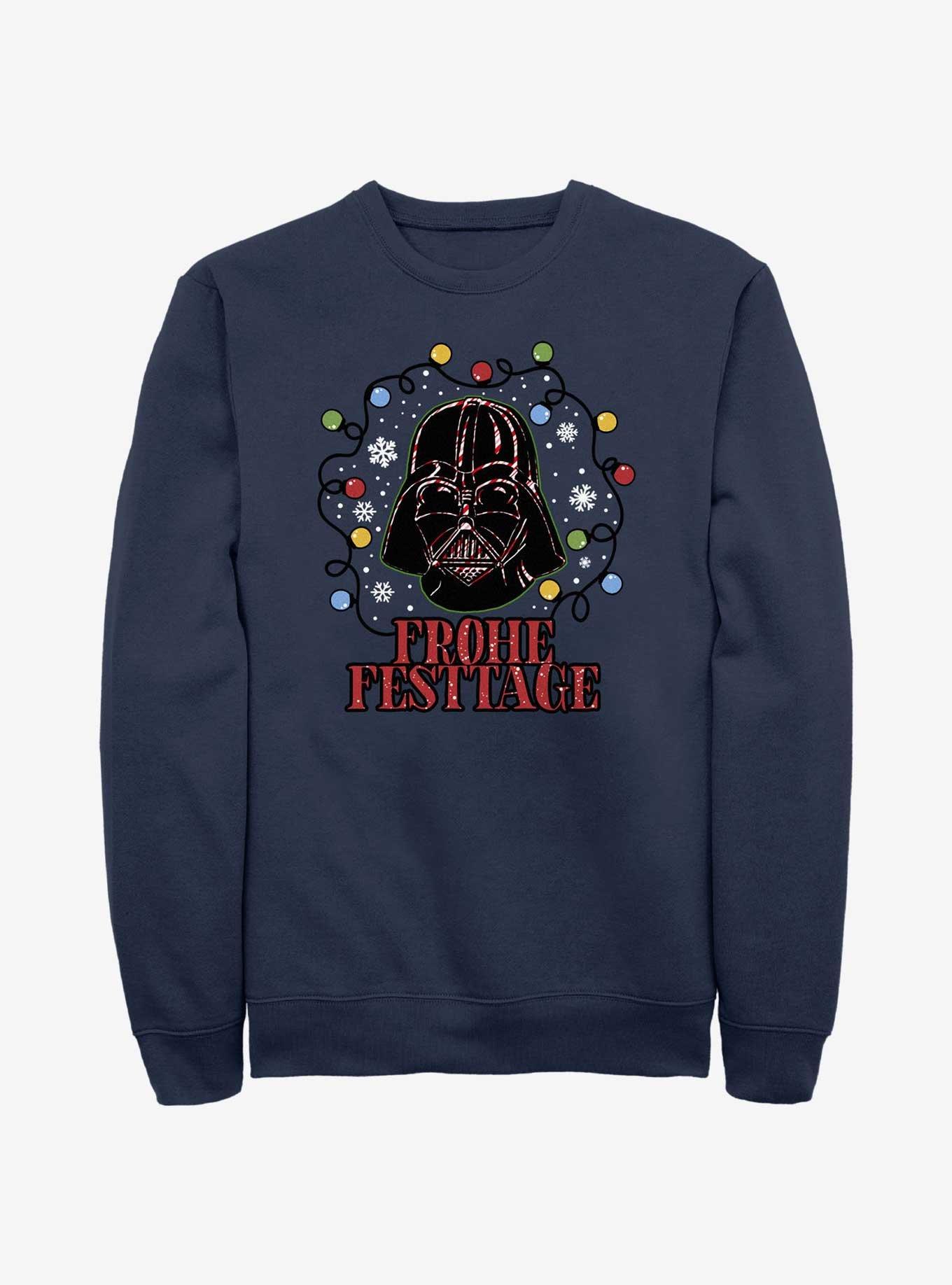 Star Wars Vader Lights Happy Holidays In German Sweatshirt