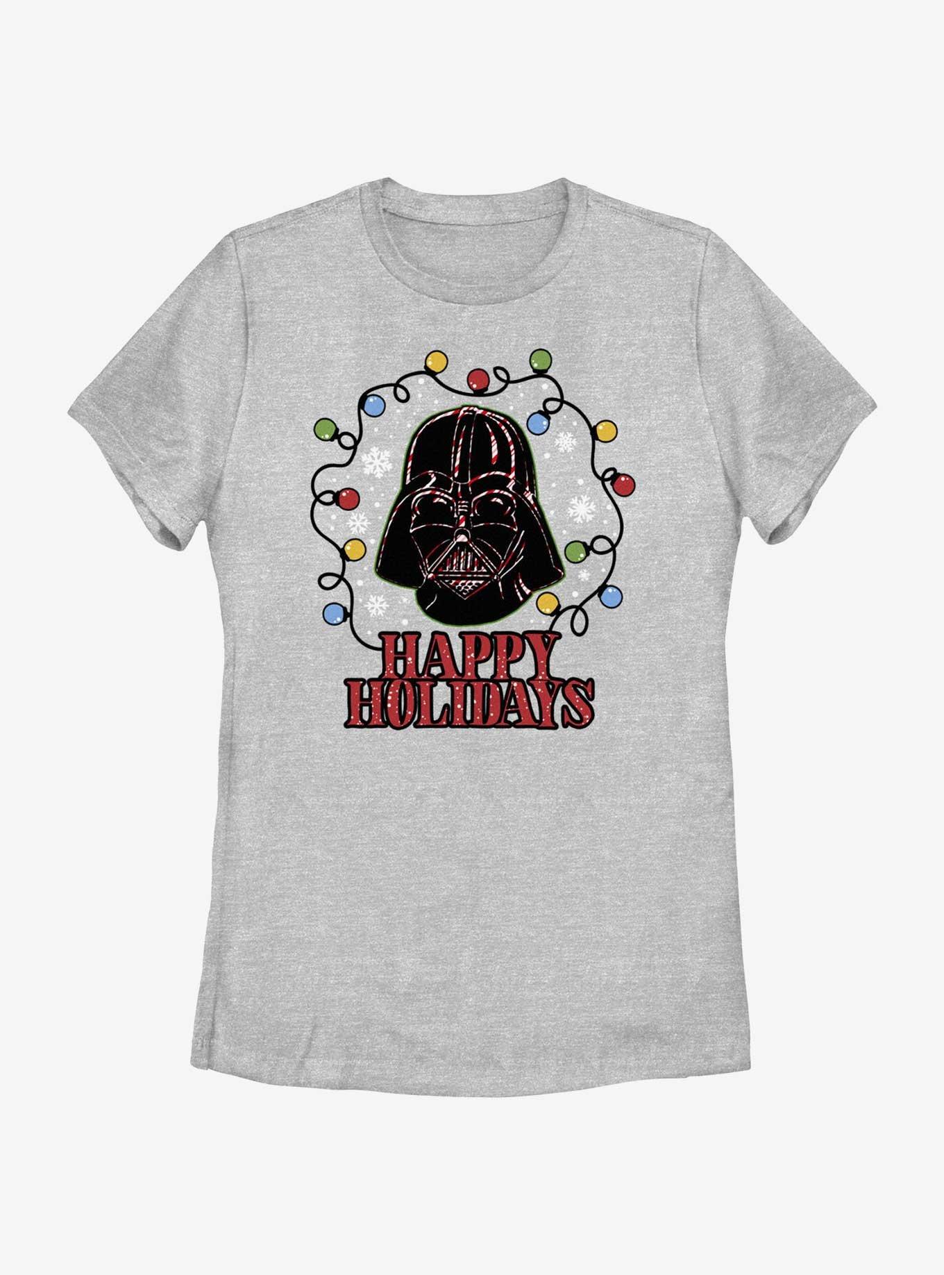 Star Wars Vader Lights Happy Holidays Womens T-Shirt, , hi-res