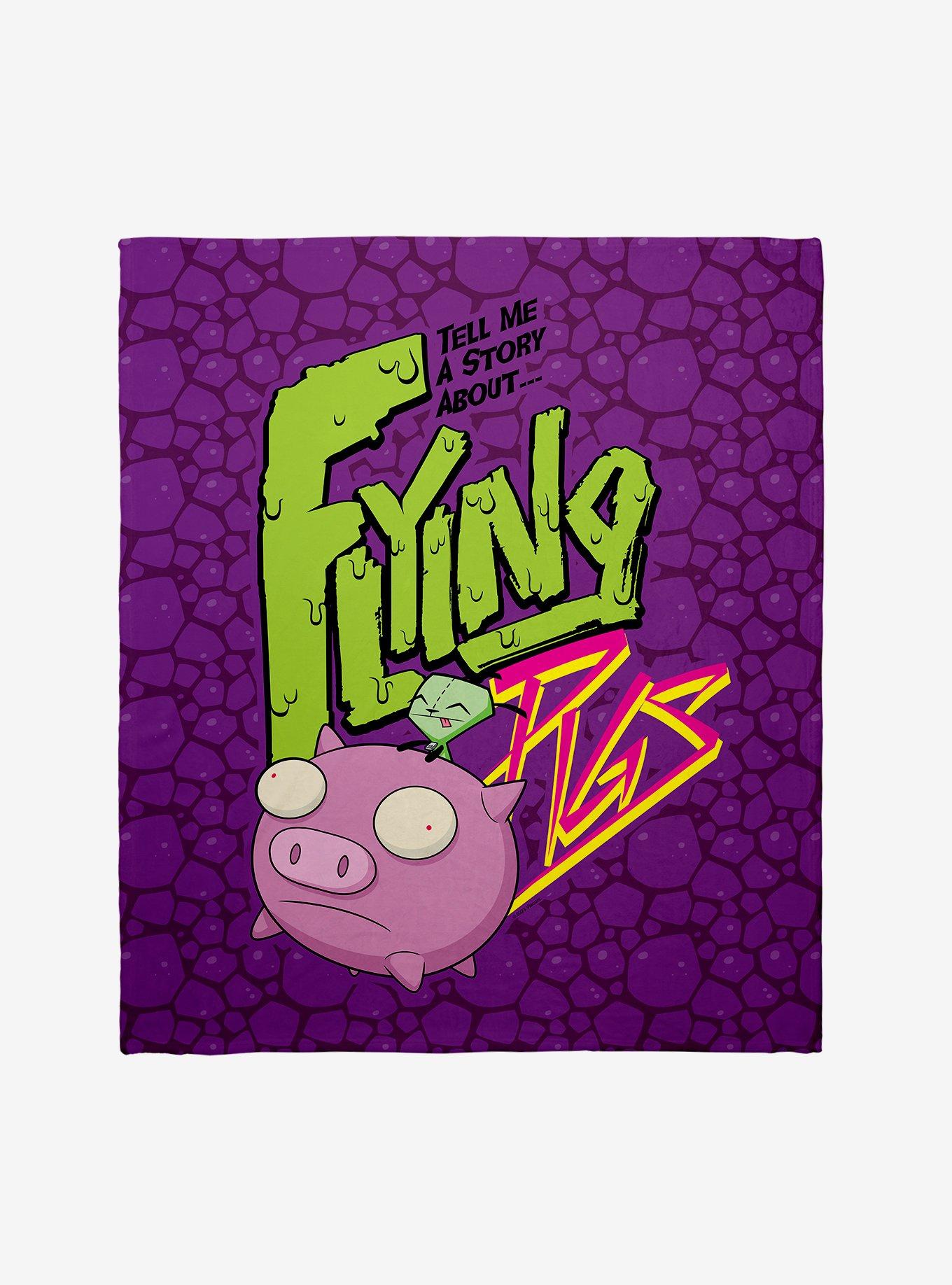 Invader Zim Story About Flying Pigs Throw Blanket, , hi-res