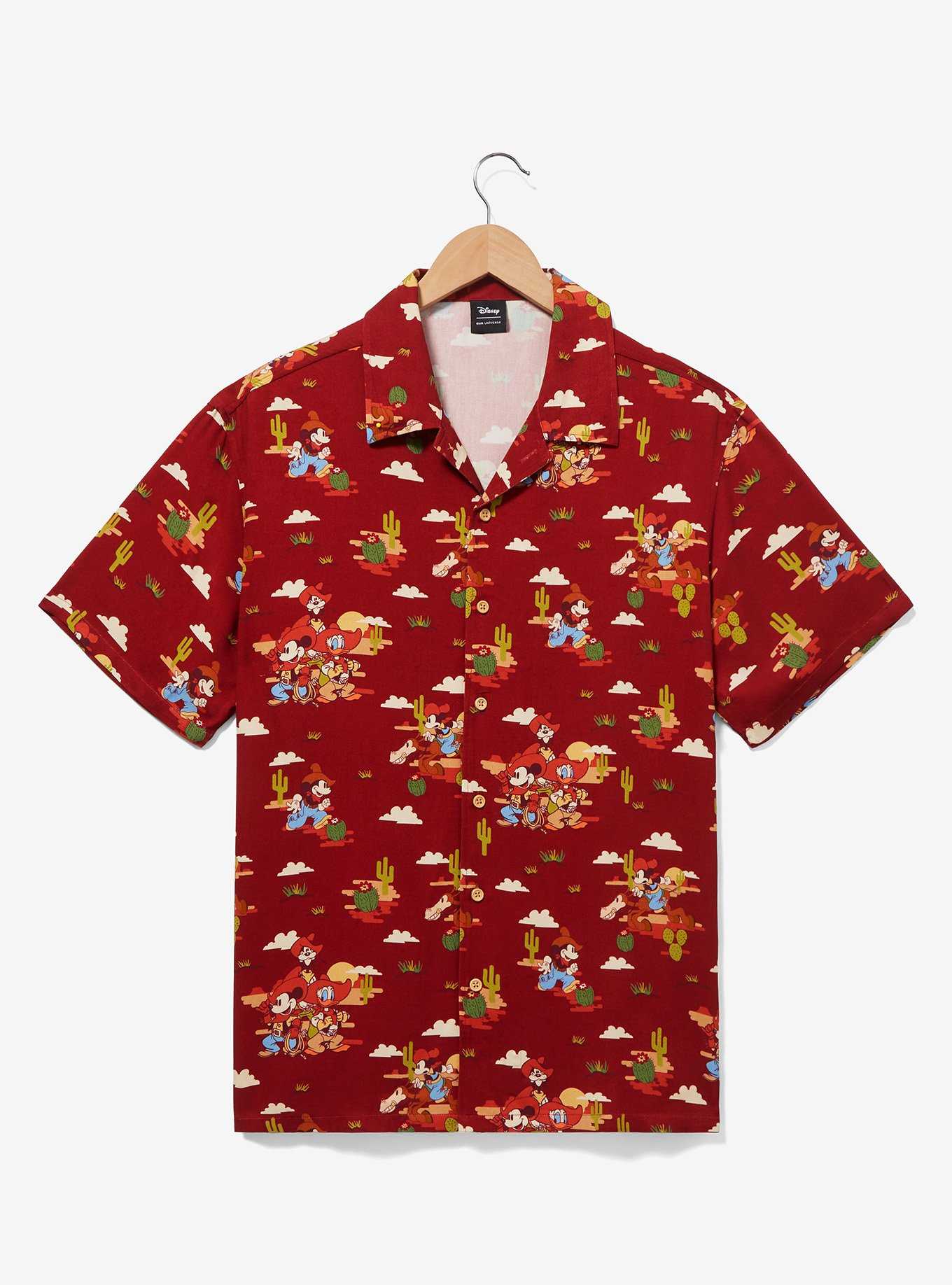 Disney Mickey Mouse & Friends Western Allover Print Button-Up - BoxLunch Exclusive, , hi-res