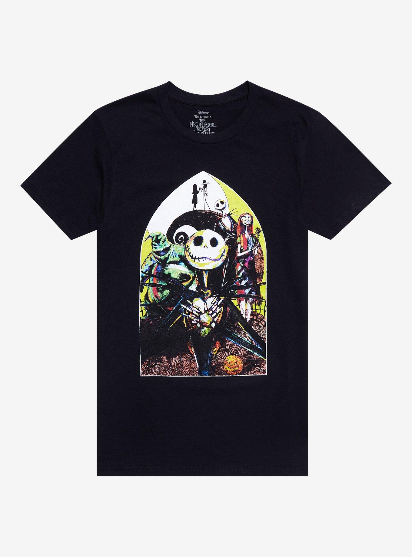 The Nightmare Before Christmas Group Window Portrait T-Shirt, BLACK, hi-res