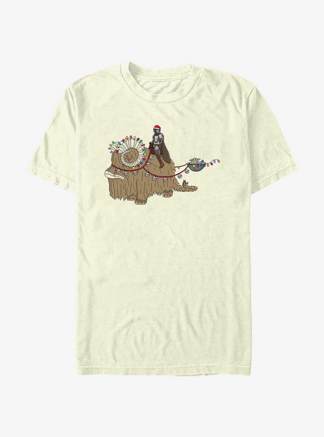 Star Wars The Mandalorian Bantha Christmas T-Shirt, NATURAL, hi-res