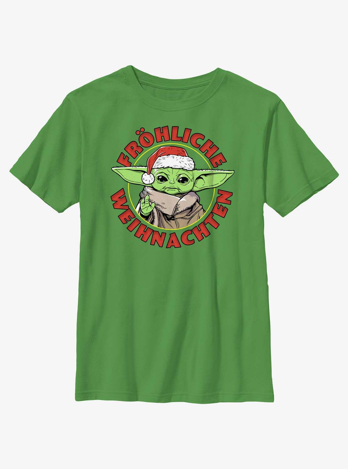 Star Wars The Mandalorian Grogu Merry Christmas In German Youth T-Shirt, , hi-res