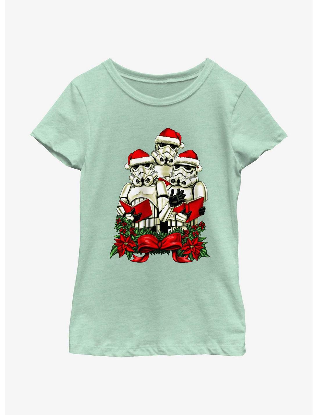 Star Wars Trooper Santa Carolers Youth Girls T-Shirt, MINT, hi-res
