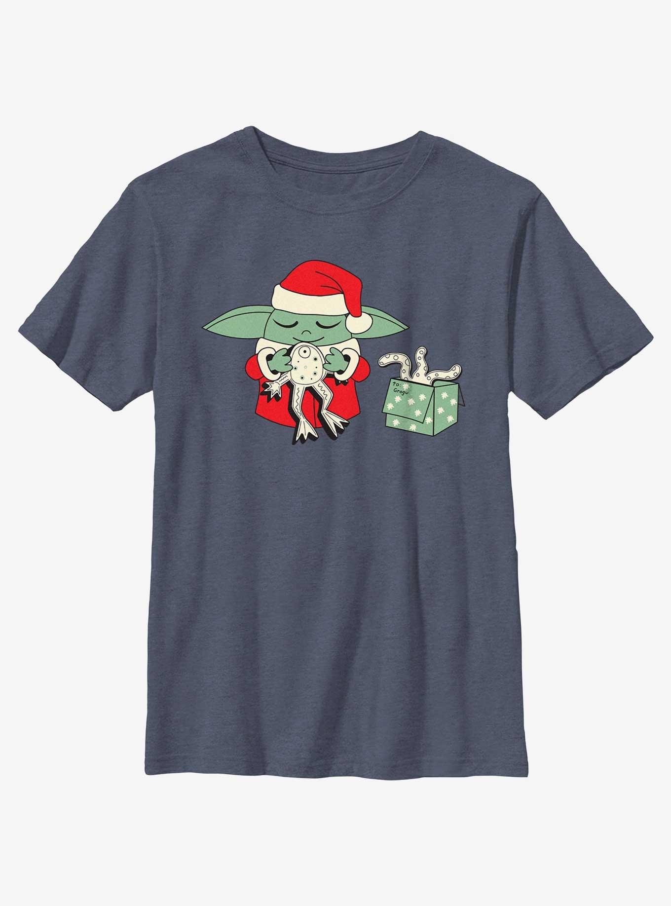 Star Wars The Mandalorian Santa Grogu Froggy Present Youth T-Shirt, , hi-res