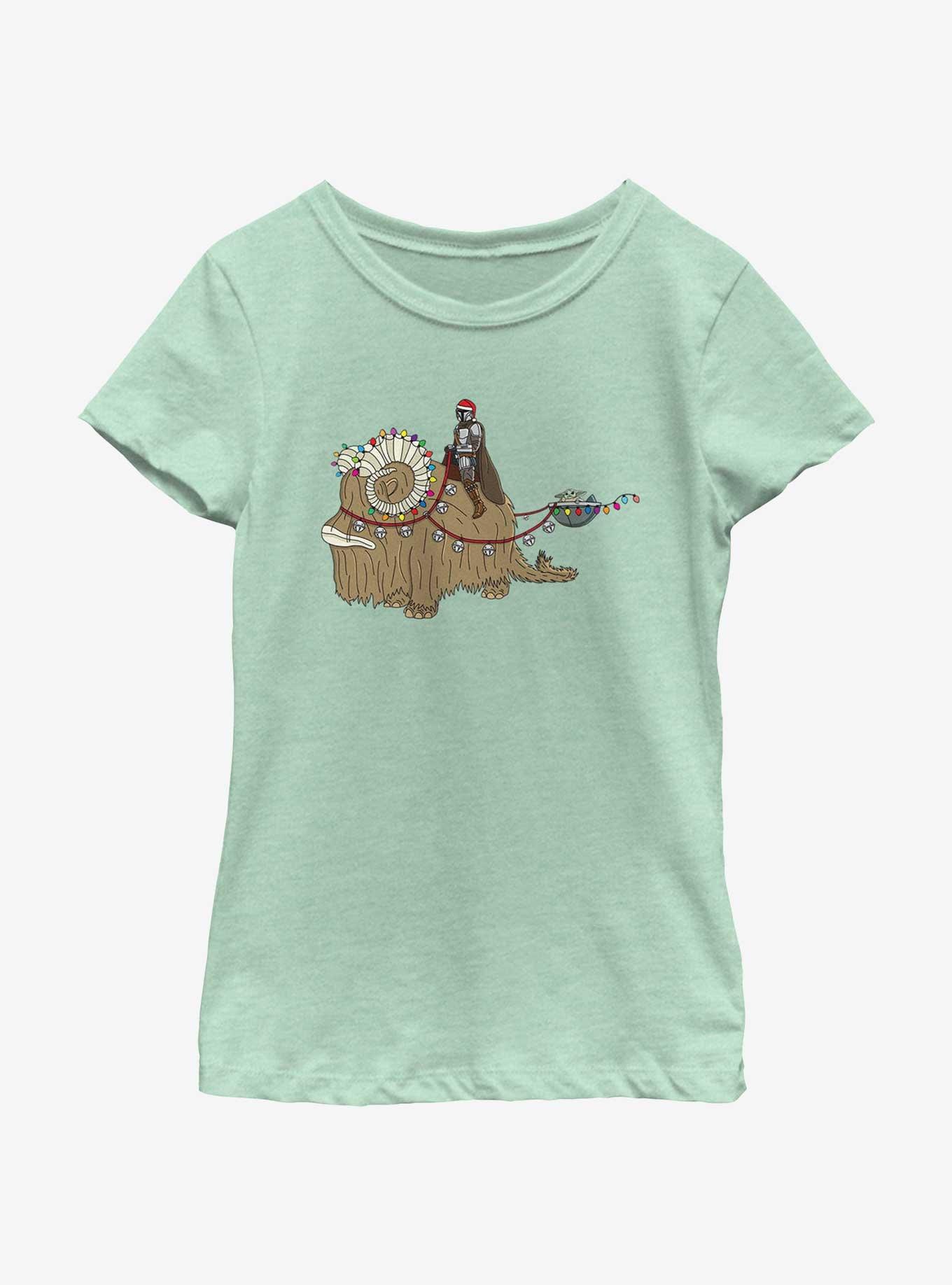 Star Wars The Mandalorian Bantha Christmas Youth Girls T-Shirt, , hi-res