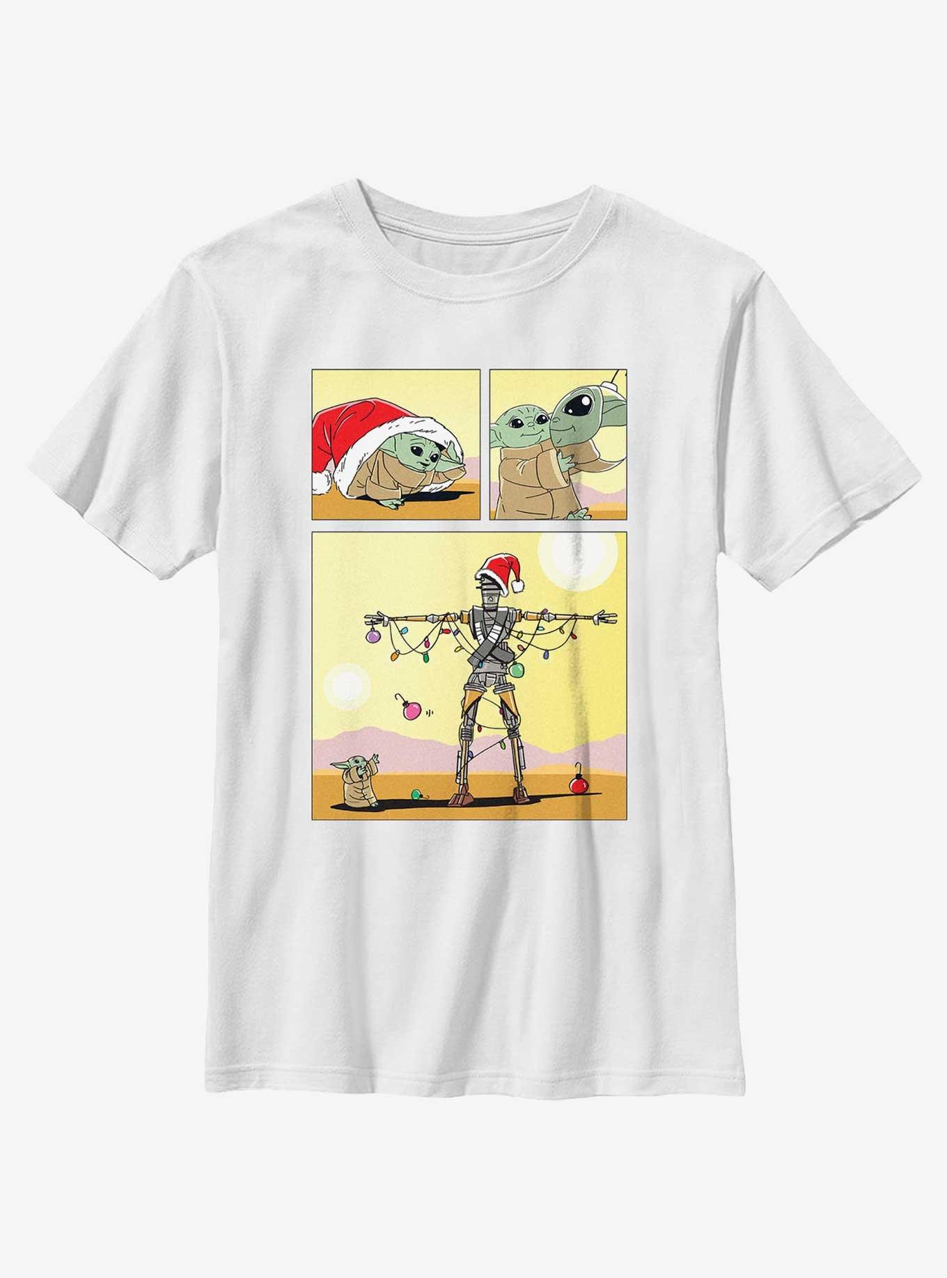 Star Wars The Mandalorian Grogu Christmas Comic Youth T-Shirt, , hi-res
