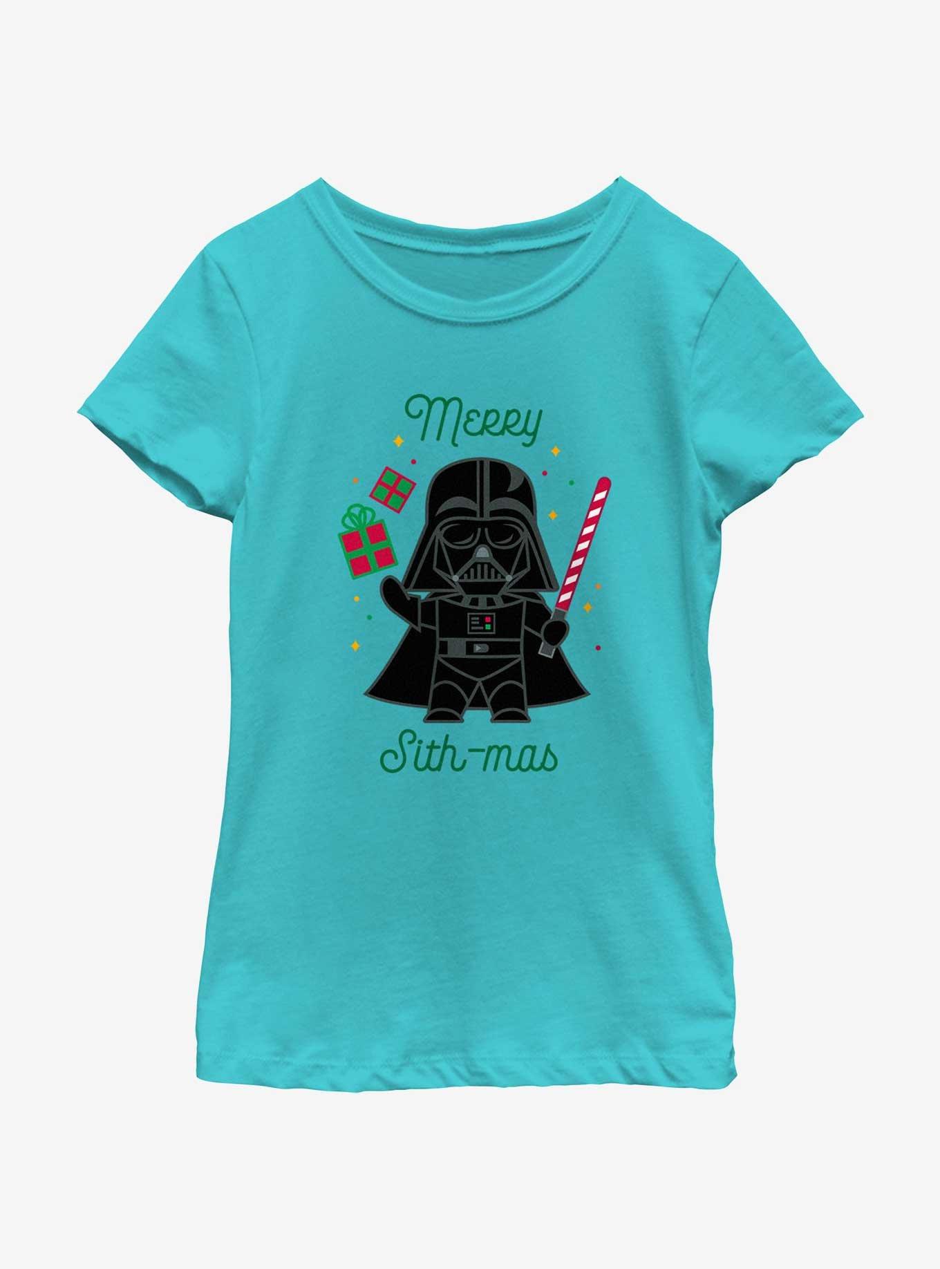 Star Wars Merry Sith-Mas Vader Youth Girls T-Shirt, TAHI BLUE, hi-res