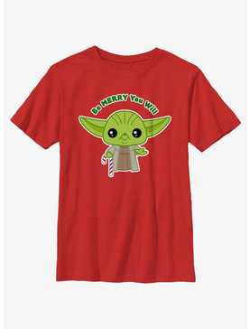 Star Wars Yoda Be Merry You Will Youth T-Shirt, , hi-res