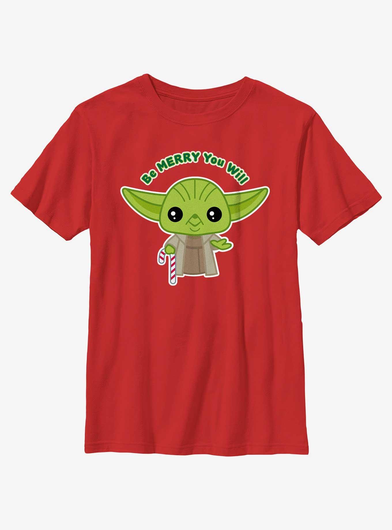 Star Wars Yoda Be Merry You Will Youth T-Shirt, , hi-res