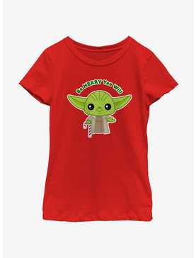 Star Wars Yoda Be Merry You Will Youth Girls T-Shirt, , hi-res