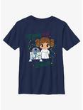 Star Wars R2-D2 & Leia Merry and Bright Youth T-Shirt, NAVY, hi-res