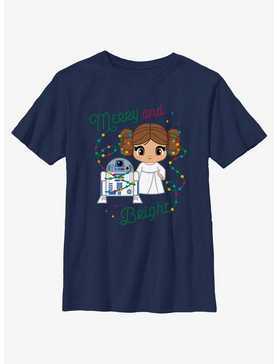 Star Wars R2-D2 & Leia Merry and Bright Youth T-Shirt, , hi-res