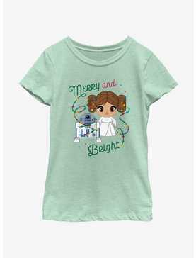 Star Wars R2-D2 & Leia Merry and Bright Youth Girls T-Shirt, , hi-res