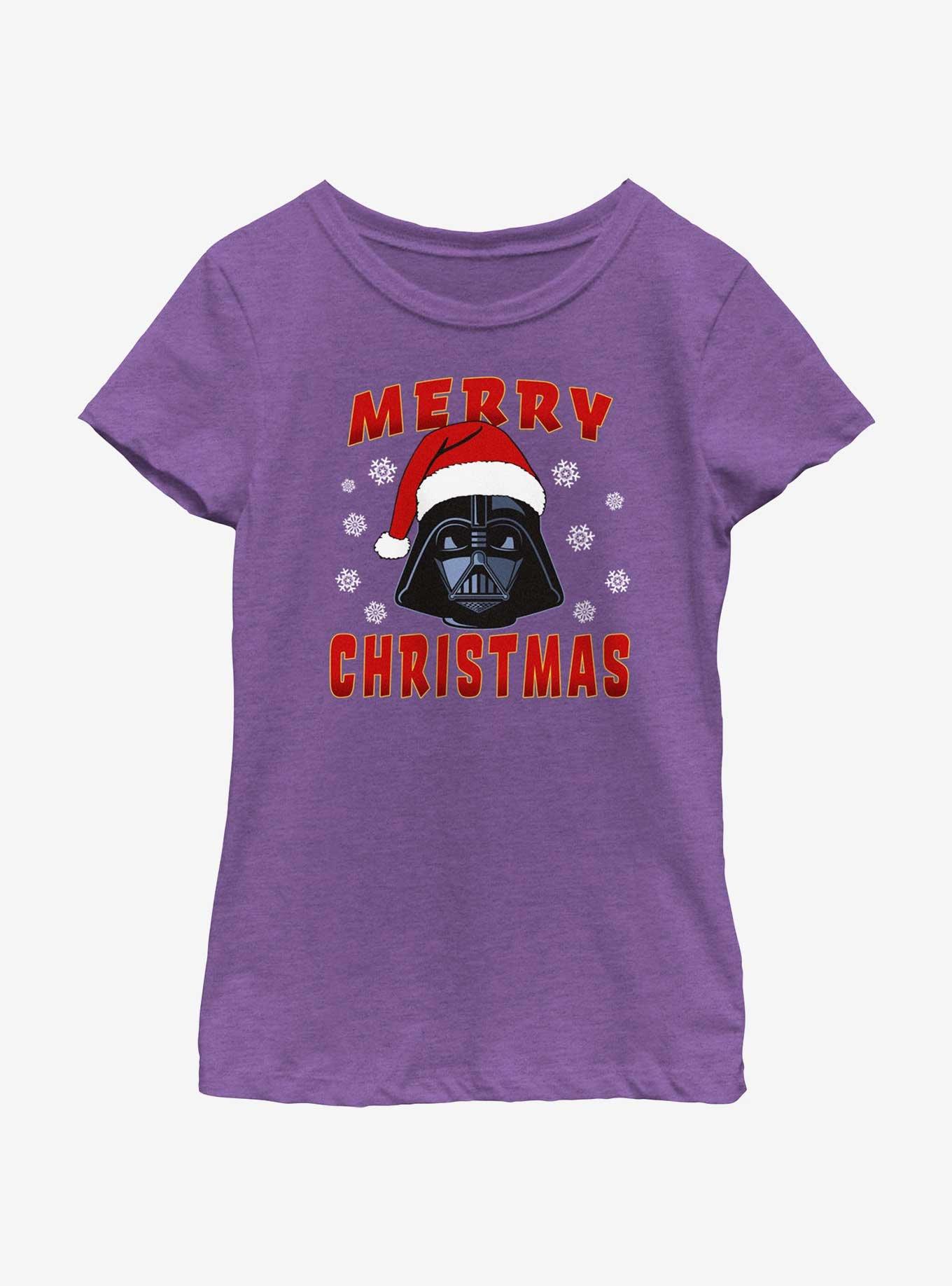 Star Wars Santa Vader Merry Christmas Youth Girls T-Shirt, PURPLE BERRY, hi-res