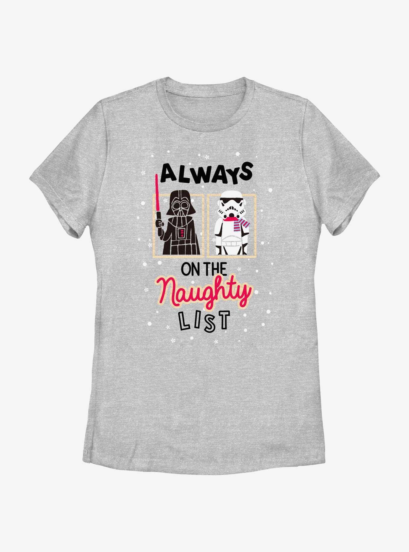 Star Wars Vader and Storm Trooper Always On The Naught List Womens T-Shirt, ATH HTR, hi-res