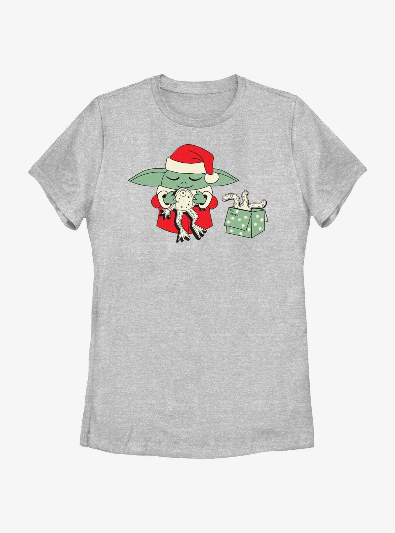 Star Wars The Mandalorian Santa Grogu Froggy Present Womens T-Shirt, ATH HTR, hi-res