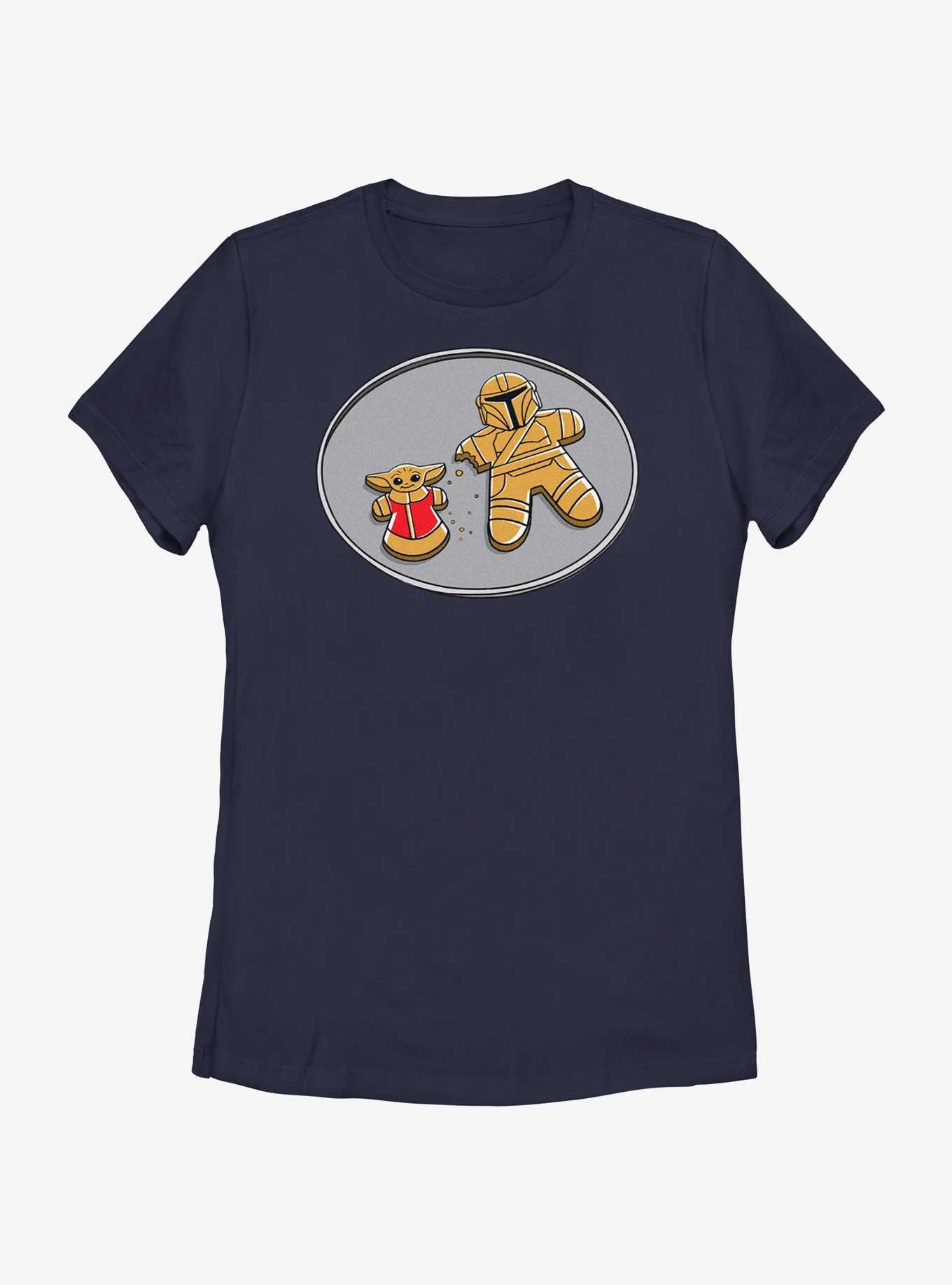 Star Wars The Mandalorian Mando Grogu Cookies Womens T-Shirt, NAVY, hi-res