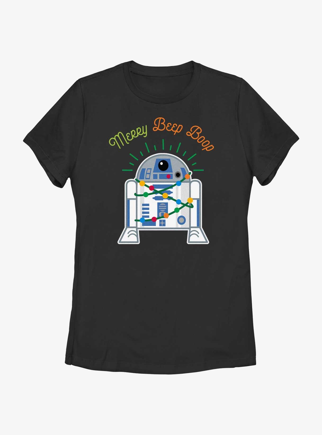 Star Wars R2-D2 Merry Beep Boop Womens T-Shirt, BLACK, hi-res