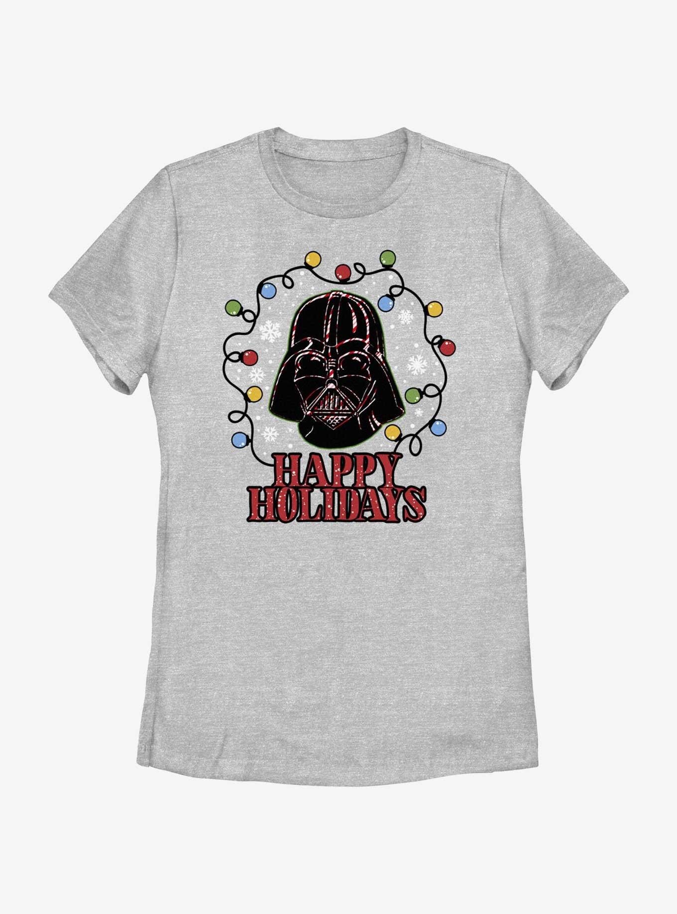 Star Wars Vader Lights Happy Holidays Womens T-Shirt, ATH HTR, hi-res