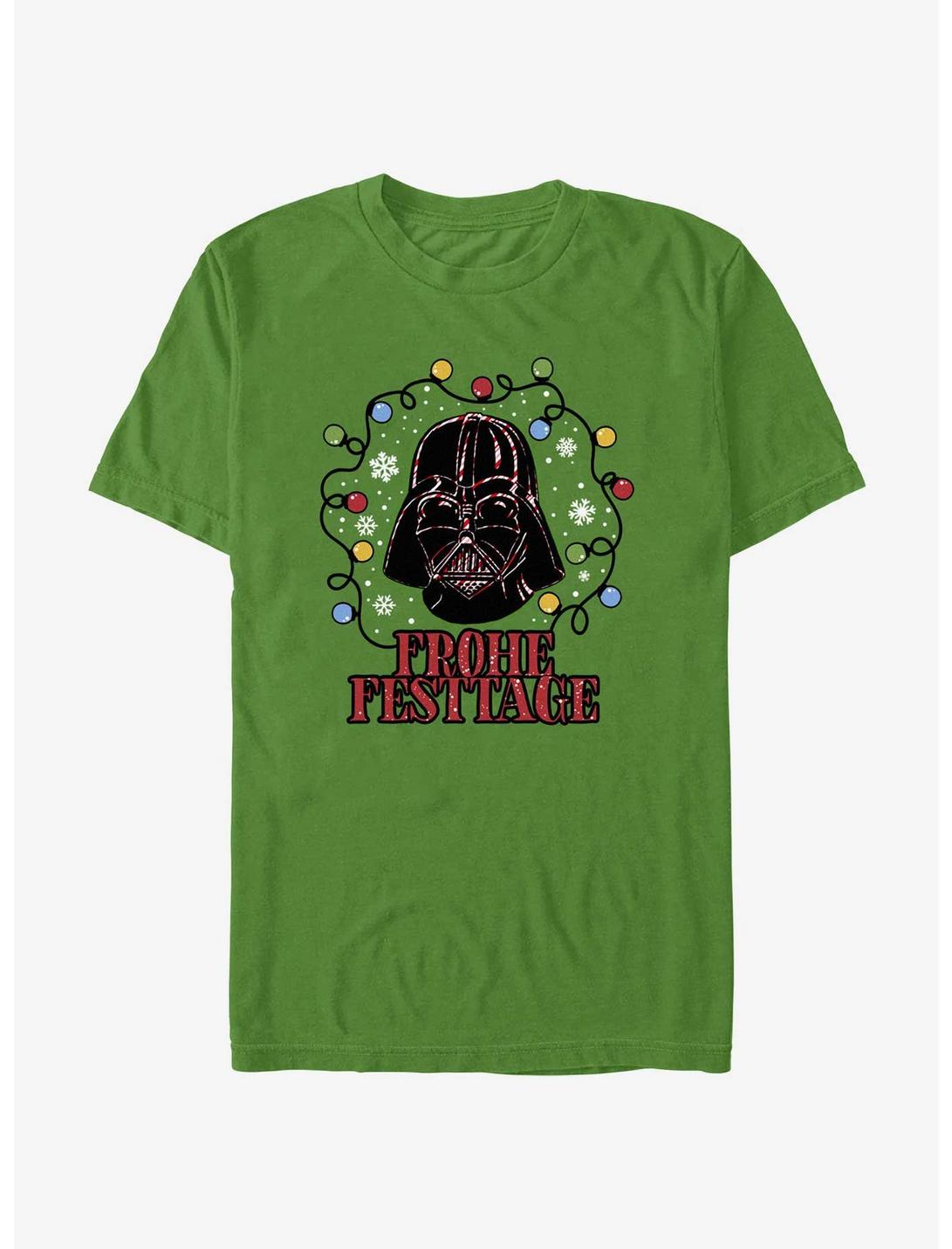Star Wars Vader Lights Happy Holidays In German T-Shirt, KELLY, hi-res
