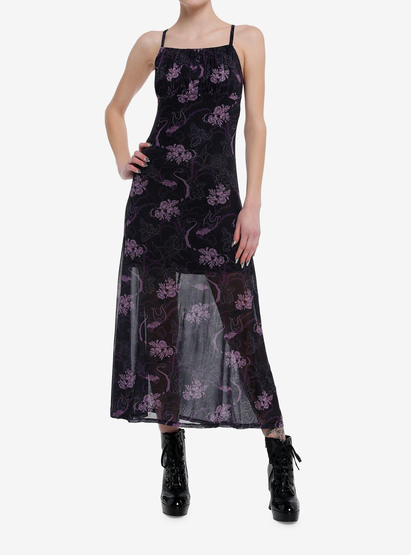 Disney Villains Maleficent Mesh Maxi Dress, BLACK, hi-res