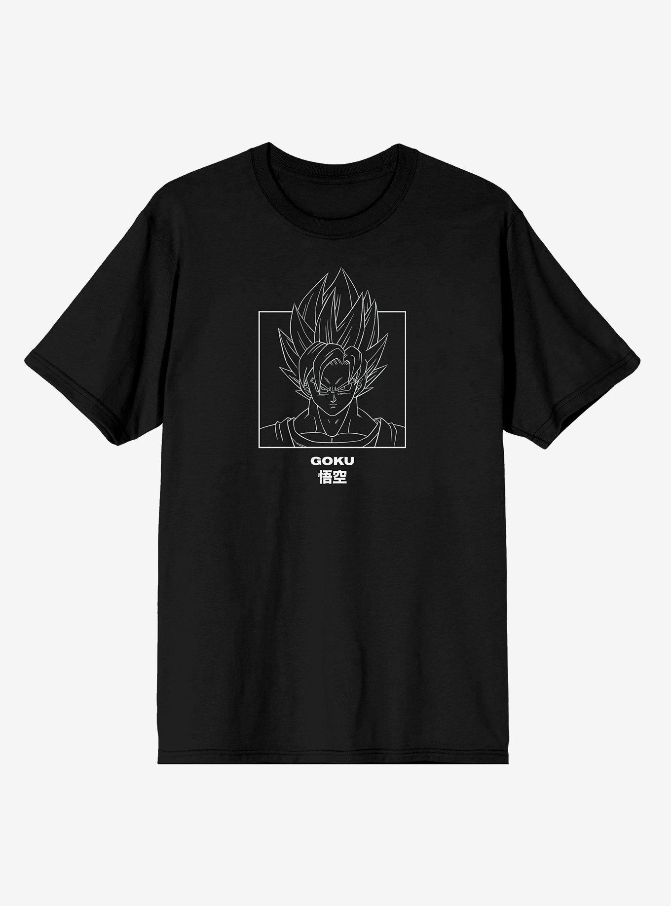 Dragon Ball Z Goku Line Art T-Shirt, BLACK, hi-res