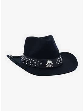 Black Skull & Rhinestone Cowboy Hat, , hi-res