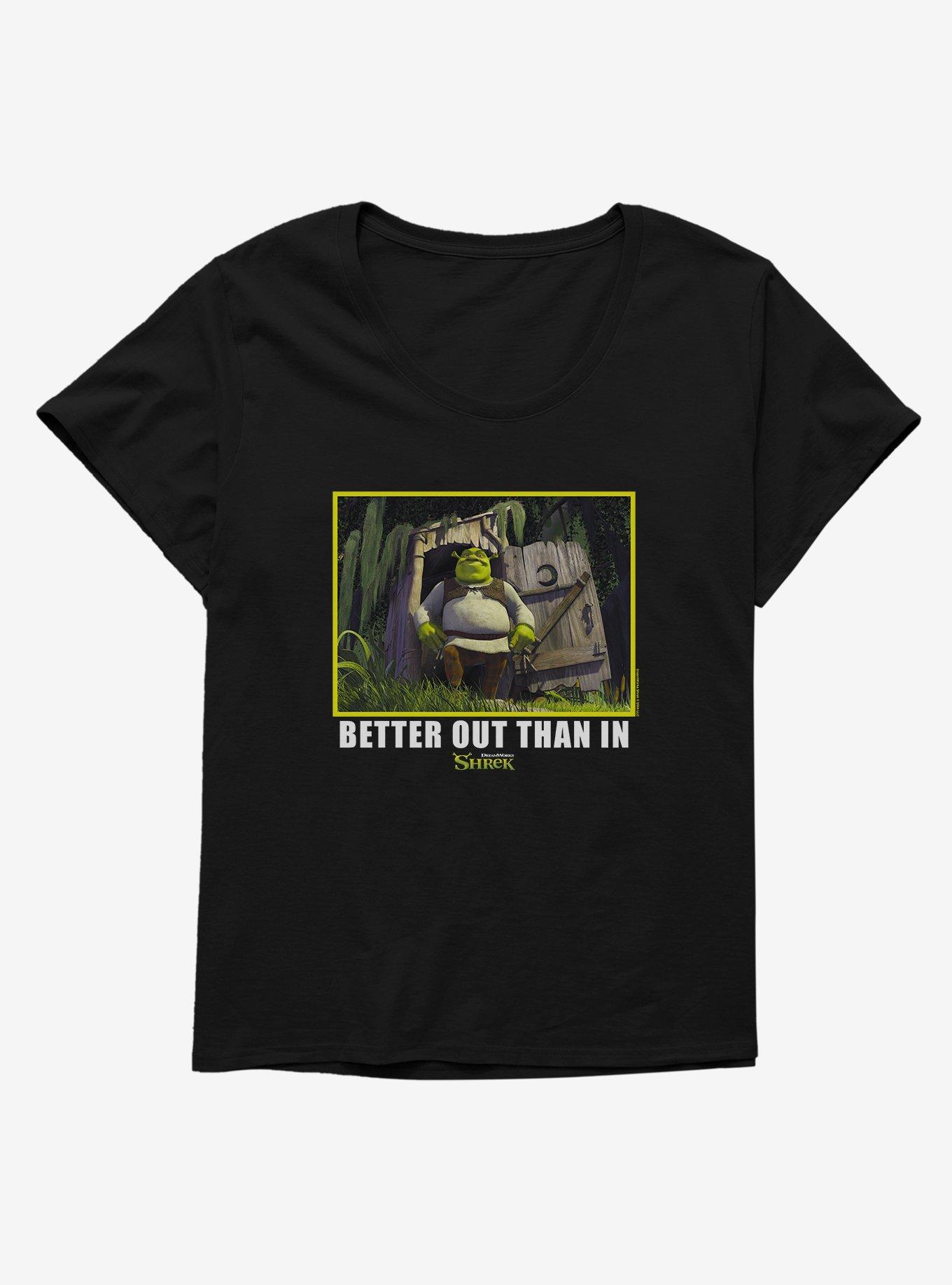 Shrek Better Out Than In Womens TShirt Plus Size BLACK BoxLunch