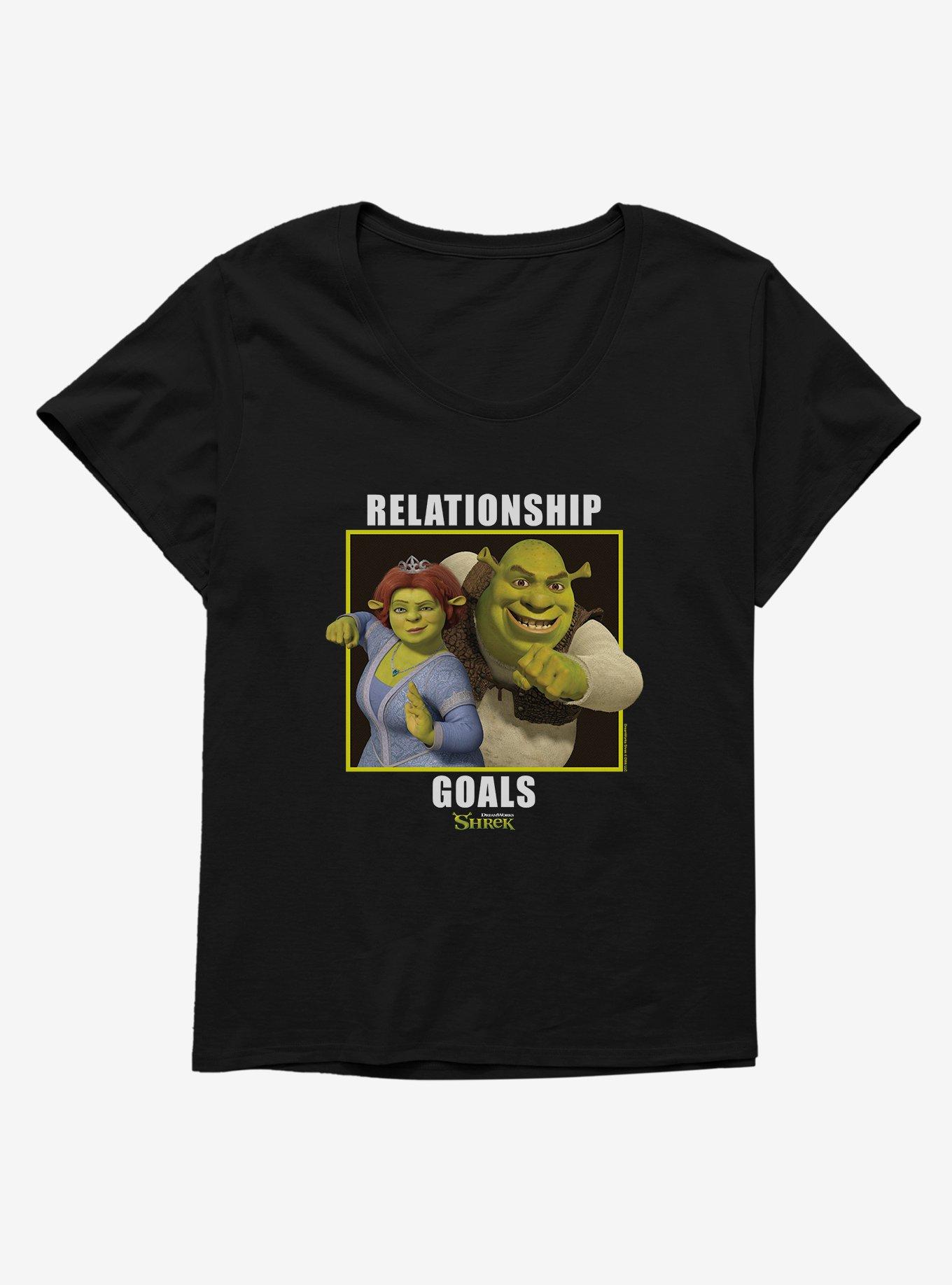 Shrek Relationship Goals Womens T-Shirt Plus Size, BLACK, hi-res