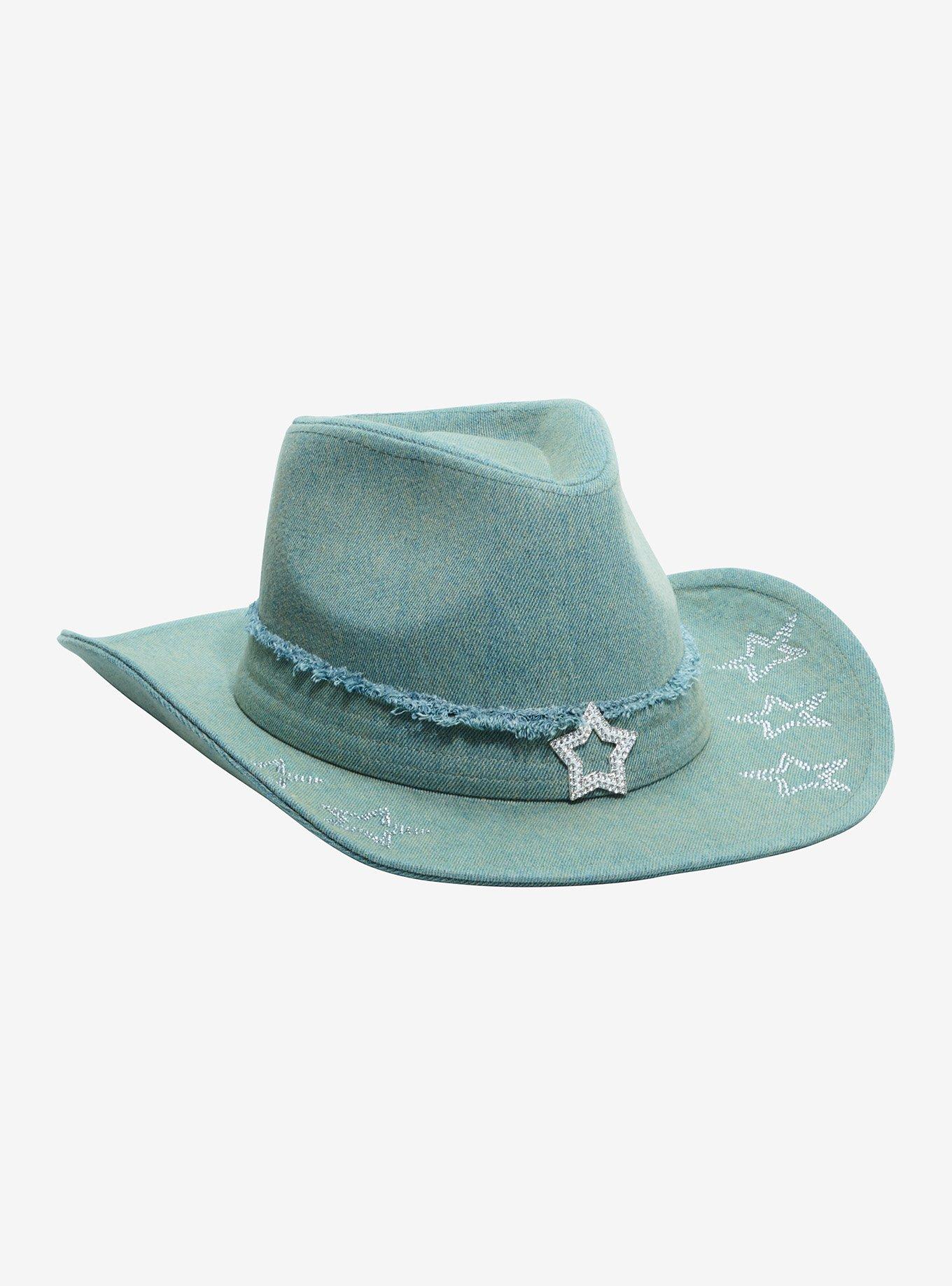 Light Blue Rhinestone Embellished Newsboy Hat Light Blue Rhinestone Hat – Adorned main image 4