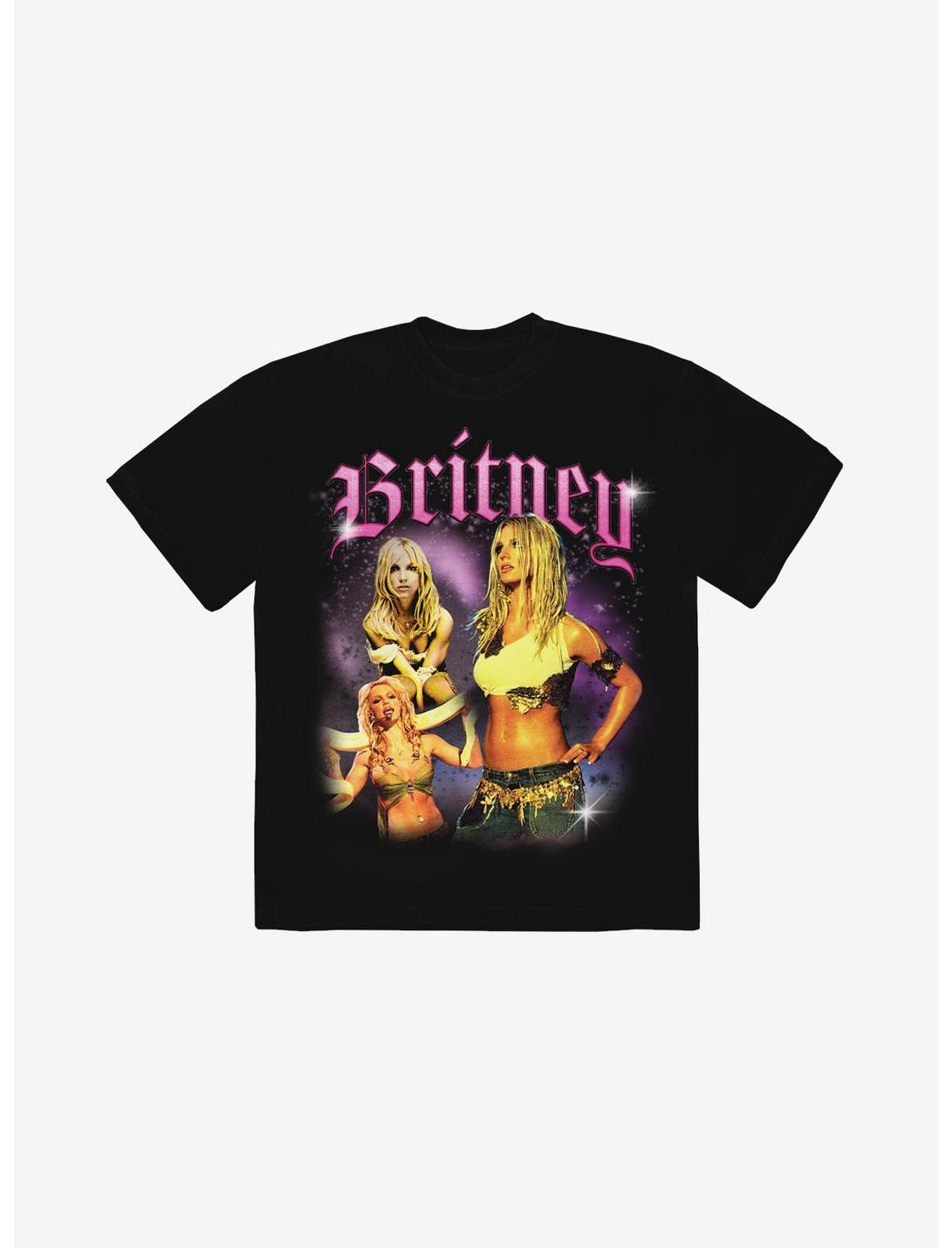 Britney Spears Photo Collage Boyfriend Fit Girls T-Shirt, BLACK, hi-res