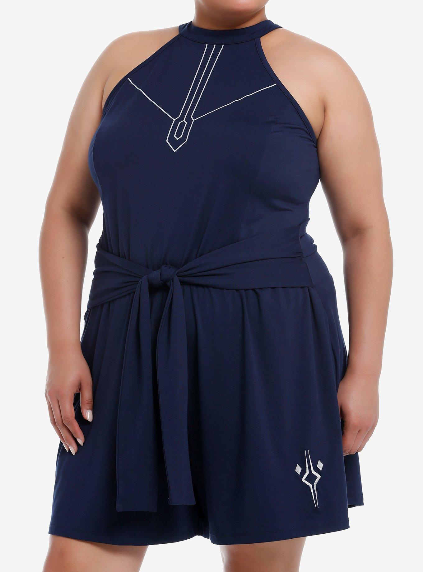 Her Universe Star Wars Ahsoka Tano Tie-Front Romper Plus Size Her Universe Exclusive, NAVY, hi-res