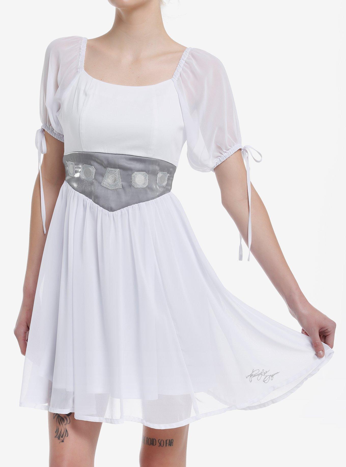 Her Universe Star Wars Princess Leia Puff Sleeve Dress Her Universe Exclusive, BRIGHT WHITE, hi-res